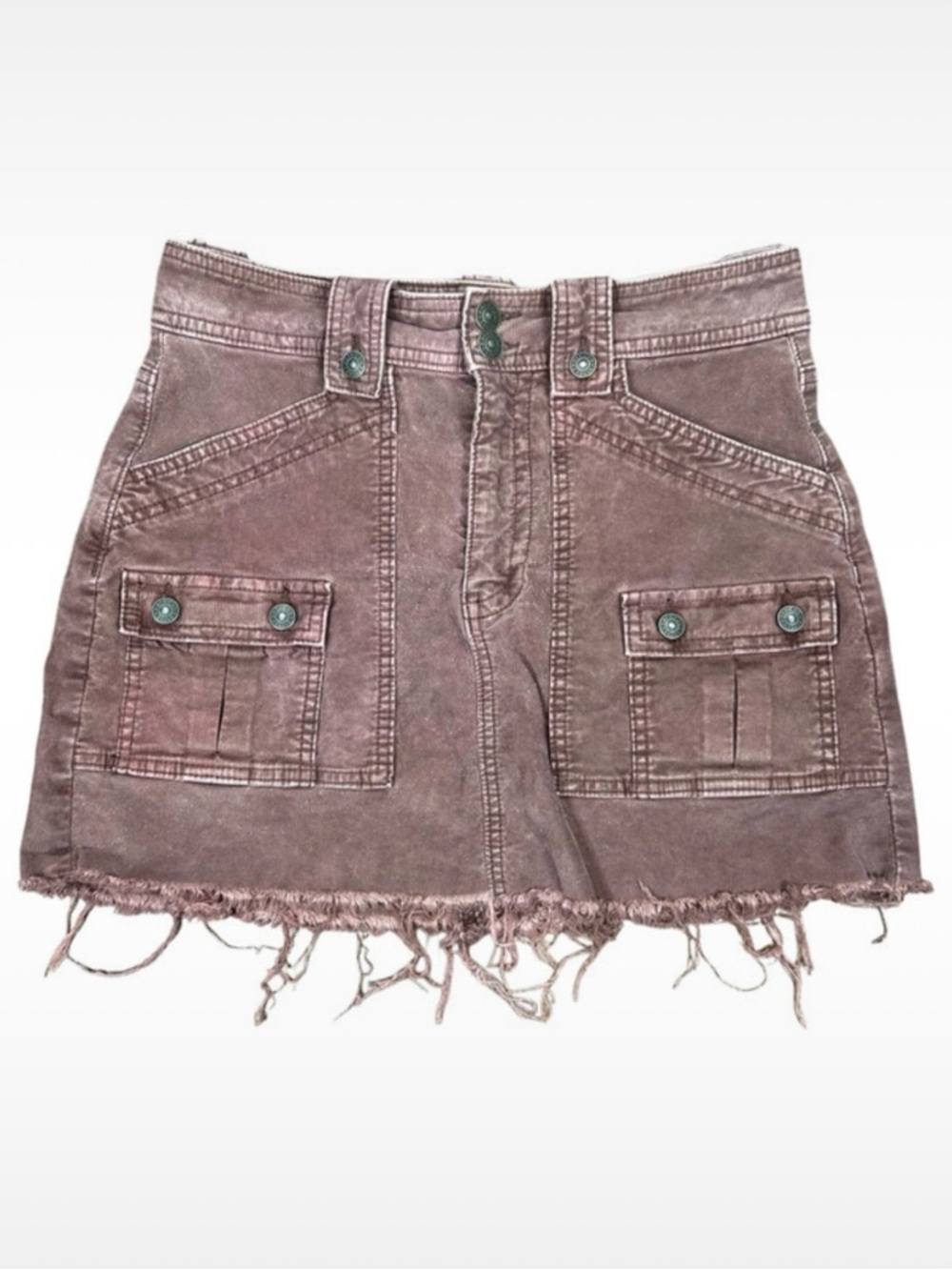American Eagle Super High Rise Utility Cargo Mini Skirt Mauve Brown Size 6